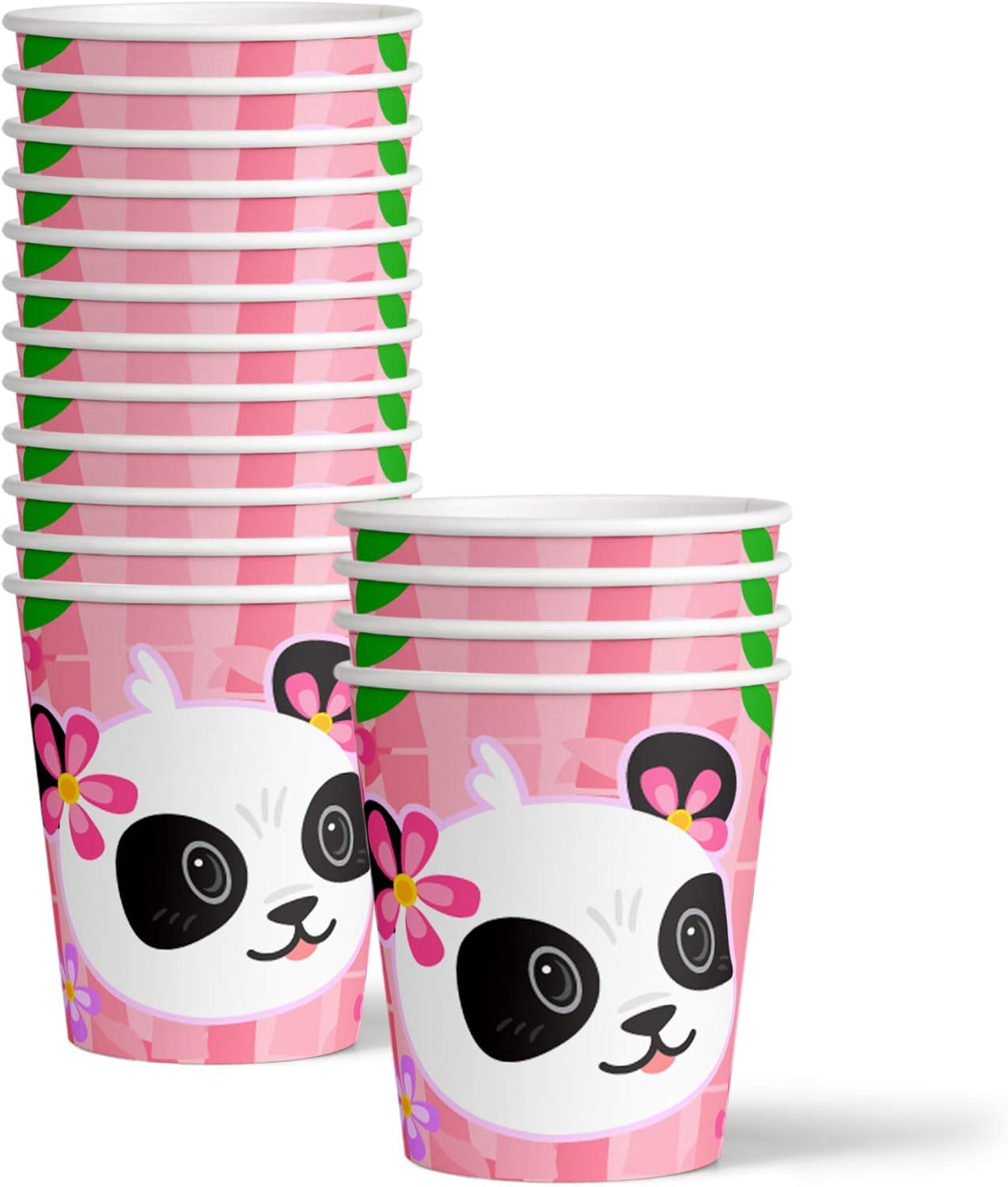 Pink Panda Birthday Party Supplies Set Plates Napkins Cups Tableware Kit for 16