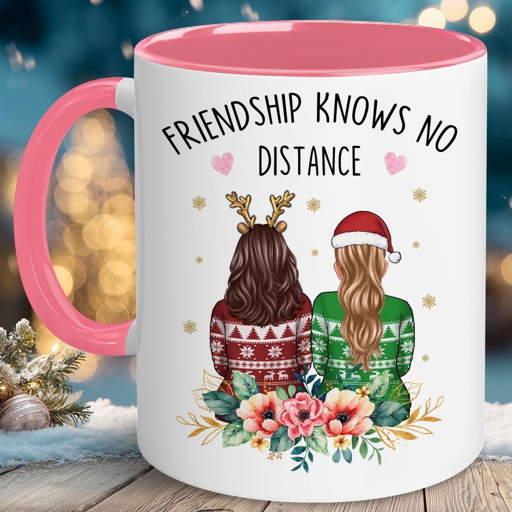Personalized Friend Mug - Christmas Best Friend, Bestie, Sister, BFF, Her Cup - Long Distance Gifts For Women - Bestie Cup With Heartfelt Quote - Birthday, Christmas Gift For Her
