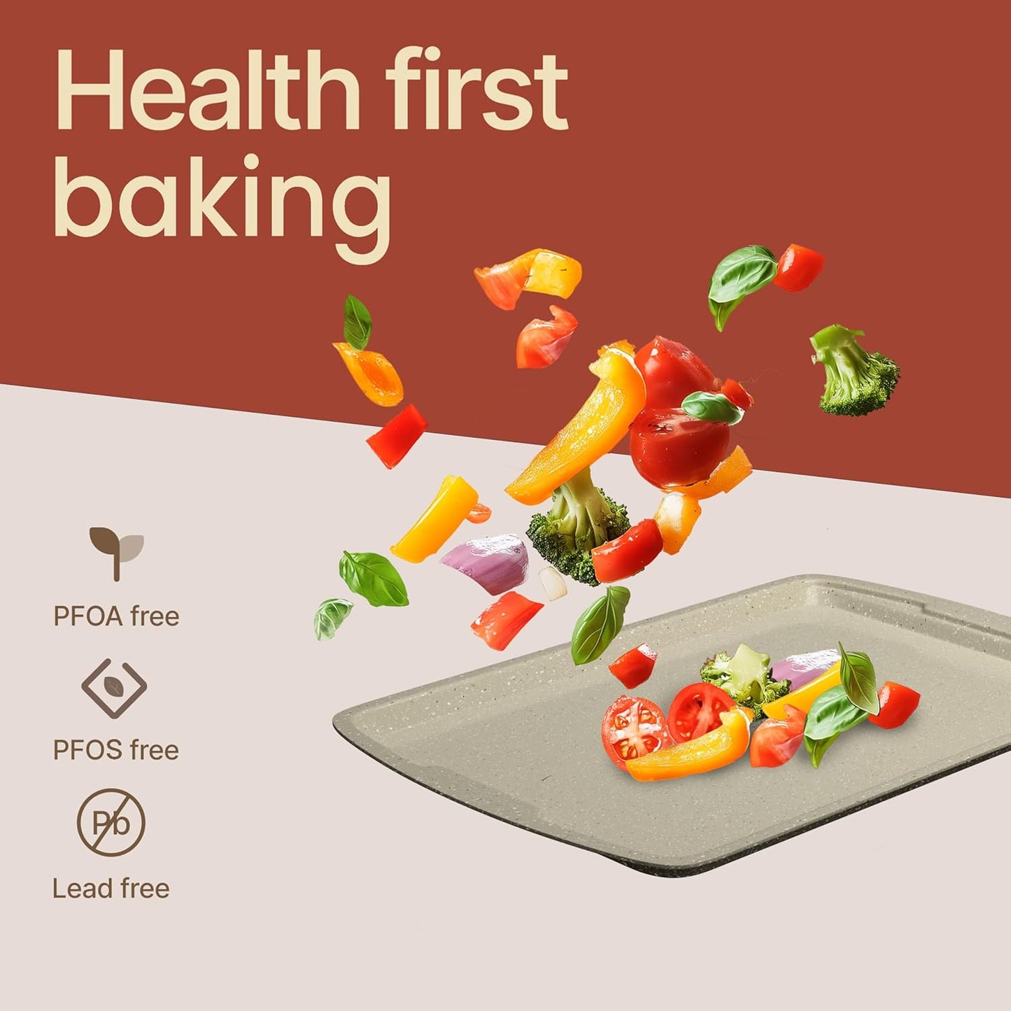 White Marble 10-Piece Bakeware Sets, Nonstick Carbon Steel Baking Sheet & Pans, Stackable Space-Saving Bakeware, Dishwasher Safe, Stain-resistant, PFOAPFOSPTFE Free, Oven Safe Up To 450°F (230°C)