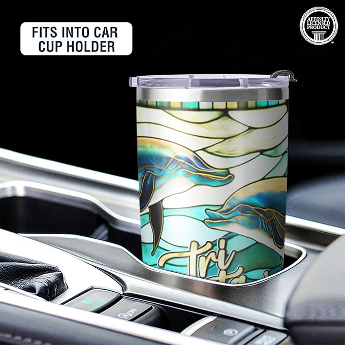 Tri Delta Sorority Paraphernalia - Official Vendor - 20 oz Stainless Steel Insulated Sublimation Tumblers - Dolphins