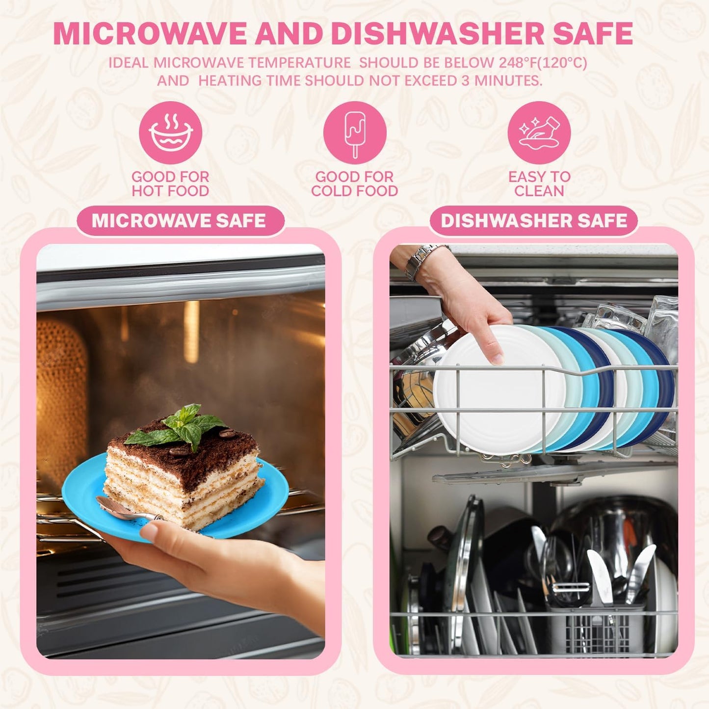 Homienly Dessert Plates Set of 8 Wheat Straw Mini Dinner Plates for Snack, Appetizer and Side Dish (Island Series)