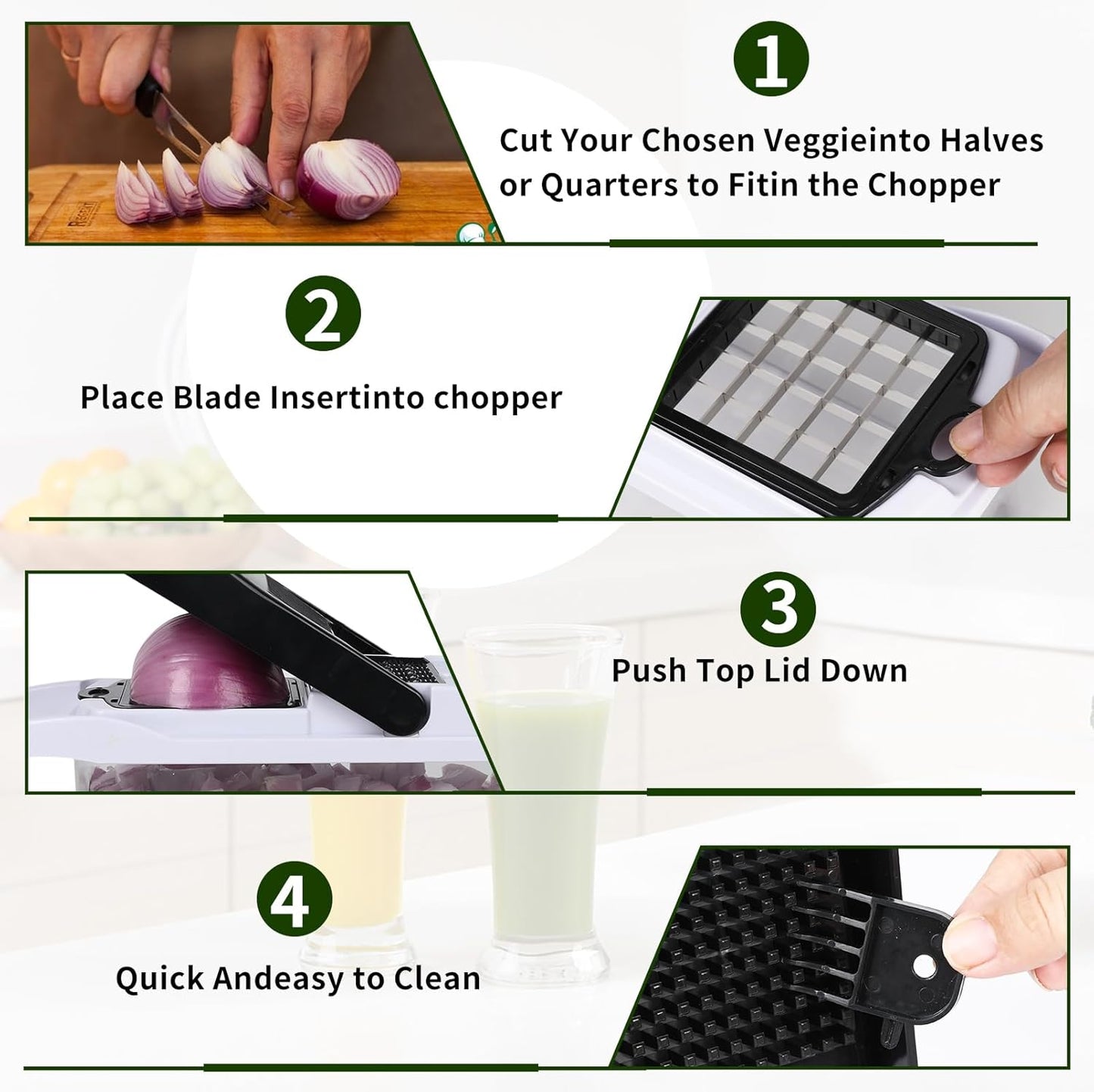 Multifunctional vegetable cutter 26 in 1 vegetable slicer, cucumber slicer, potatoes, tomatoes, zucchini, garlic, eggs, vegetable cutter with container and lid, salad cutter, dicing machine, shredder