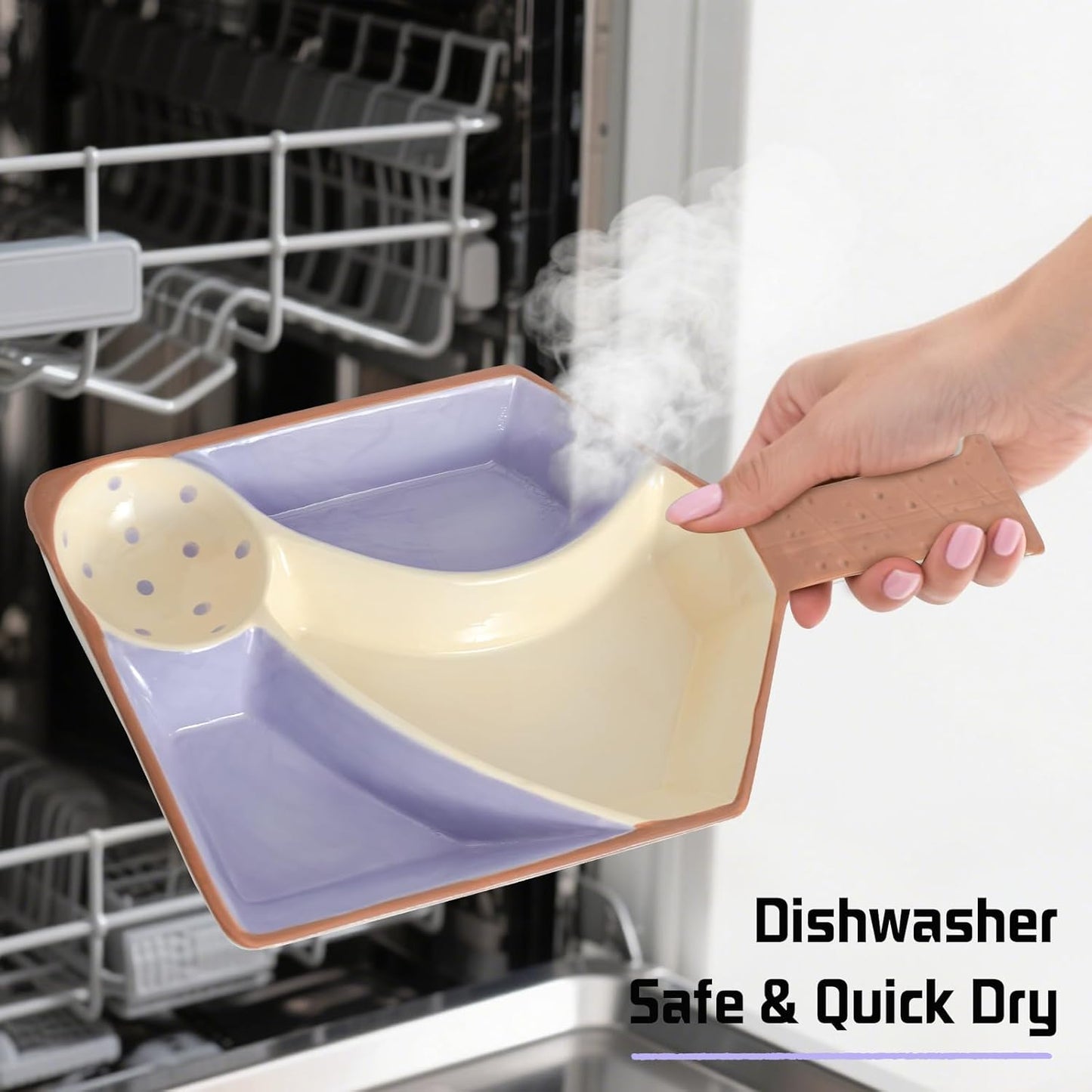 Pickleball Party Platter - Fun Paddle-Shaped Ceramic Tray with Snack Sections - Perfect Serving Dish for Pickleball Lovers display trays (Purple)