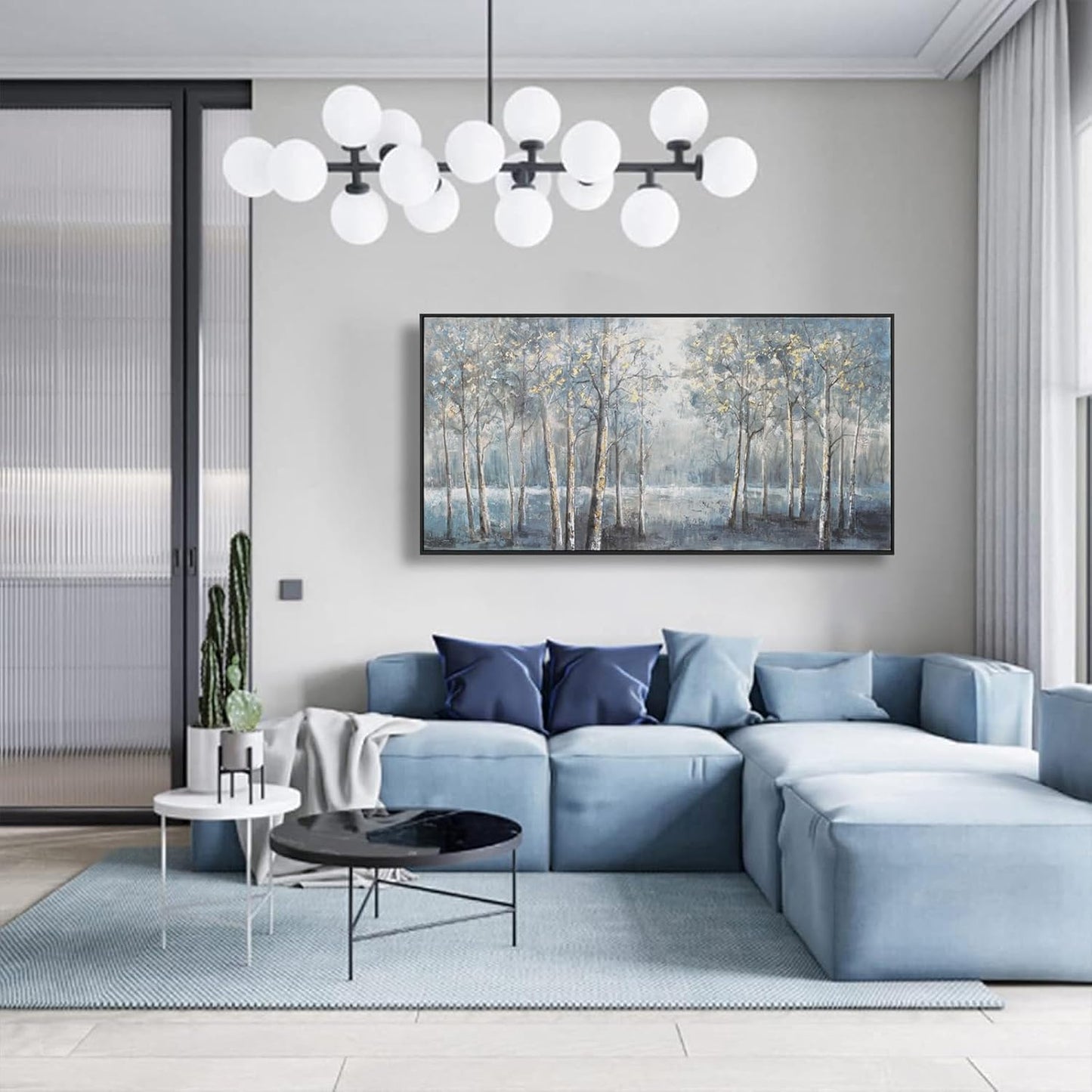 Canvas Wall Art Modern Decor Framed Wall Decorations Maximalist Home Decor Wall Art Prints Dark color system Forest Landscape Painting for Room Wall Bedroom Office Decor 20"×40"