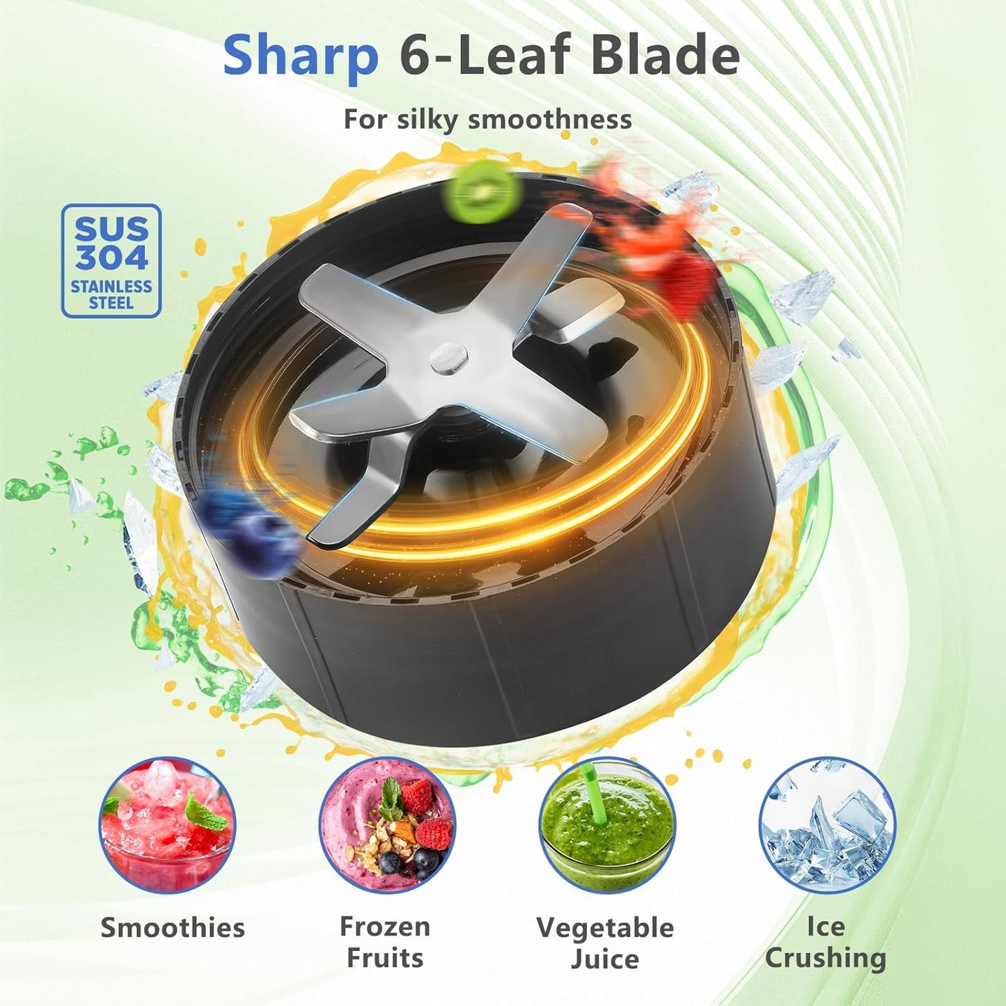 1200W Personal Blender for Shakes and Smoothies, 12-Piece Portable Blender Combo with 6-Fin Blades, 2 To-Go Cups for Juices, Frozen Drinks, Baby Food & More