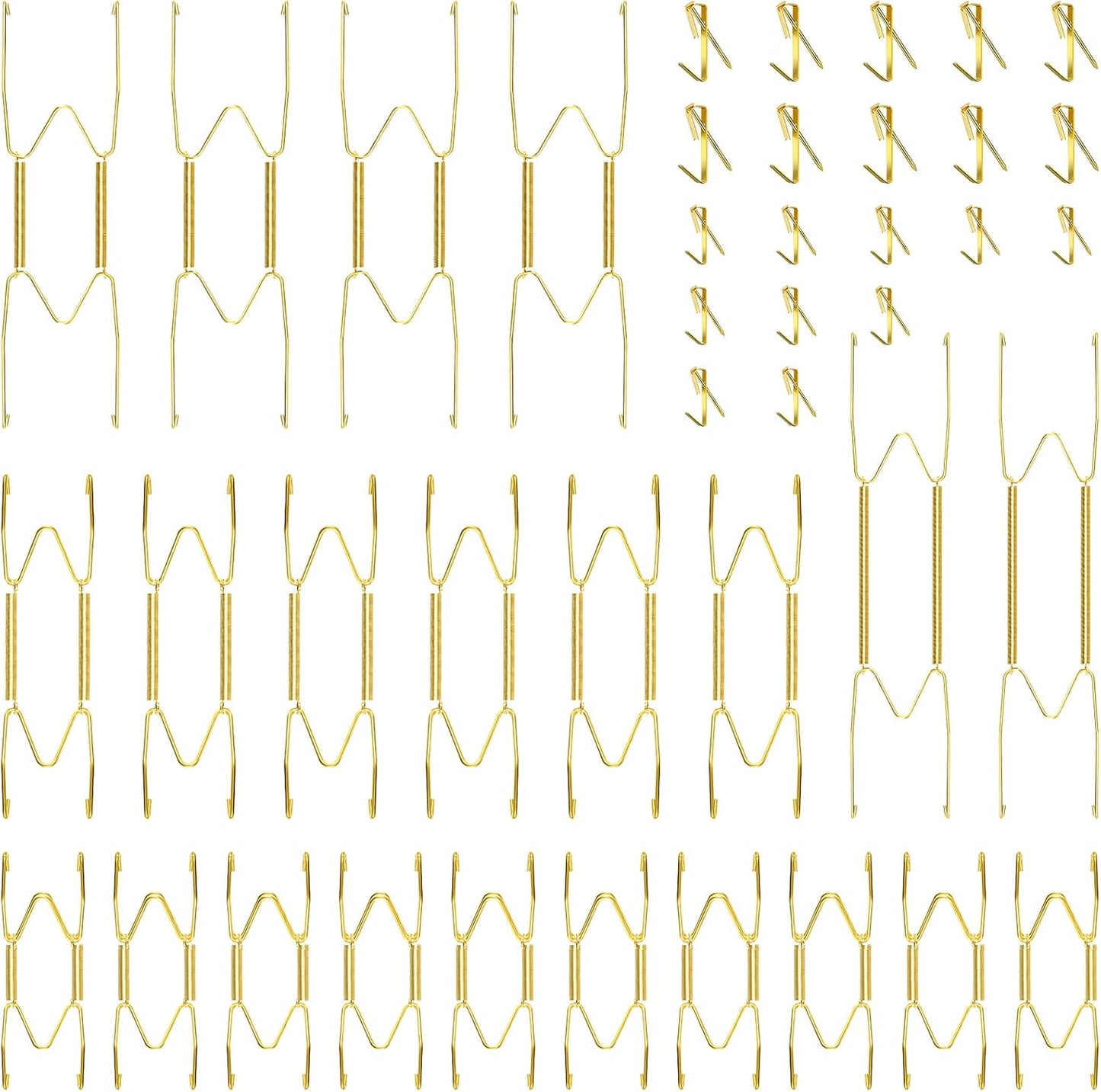 Hotop 20 Pieces Invisible Wall Plate Hangers 4/5/6/8/10 Inches Wall Plate Hangers Stainless Steel Decorative with 20 Pieces Hook with Nails for Decorative Antique and Arts(Gold)