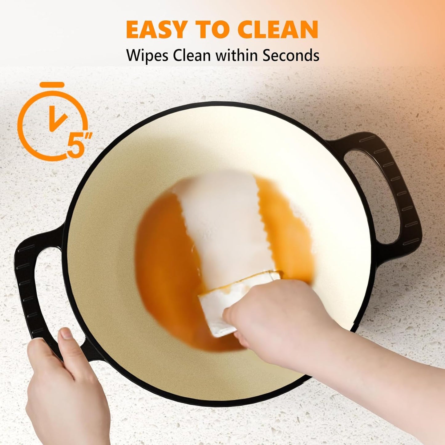 BONNLO 7.5QT Round Dutch Oven, Enameled Cast Iron Dutch Oven Pot with Lid & Dual Handles, Oven Safe Up to 500° F, for Sourdough, Bread Baking, Stews and Roasting (Black)