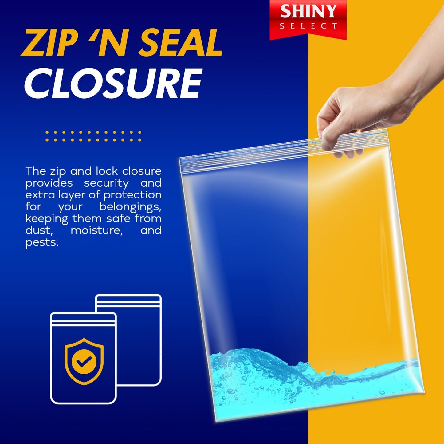 3 Gallon Large Storage Bag, 16”x18”, 50 Count – Big Clear Plastic Resealable Zip & Lock Bag, 2 Mil Heavy Duty for Fruits, Vegetables, Meat Marinate, Office Supplies, Toys, Books, Gears