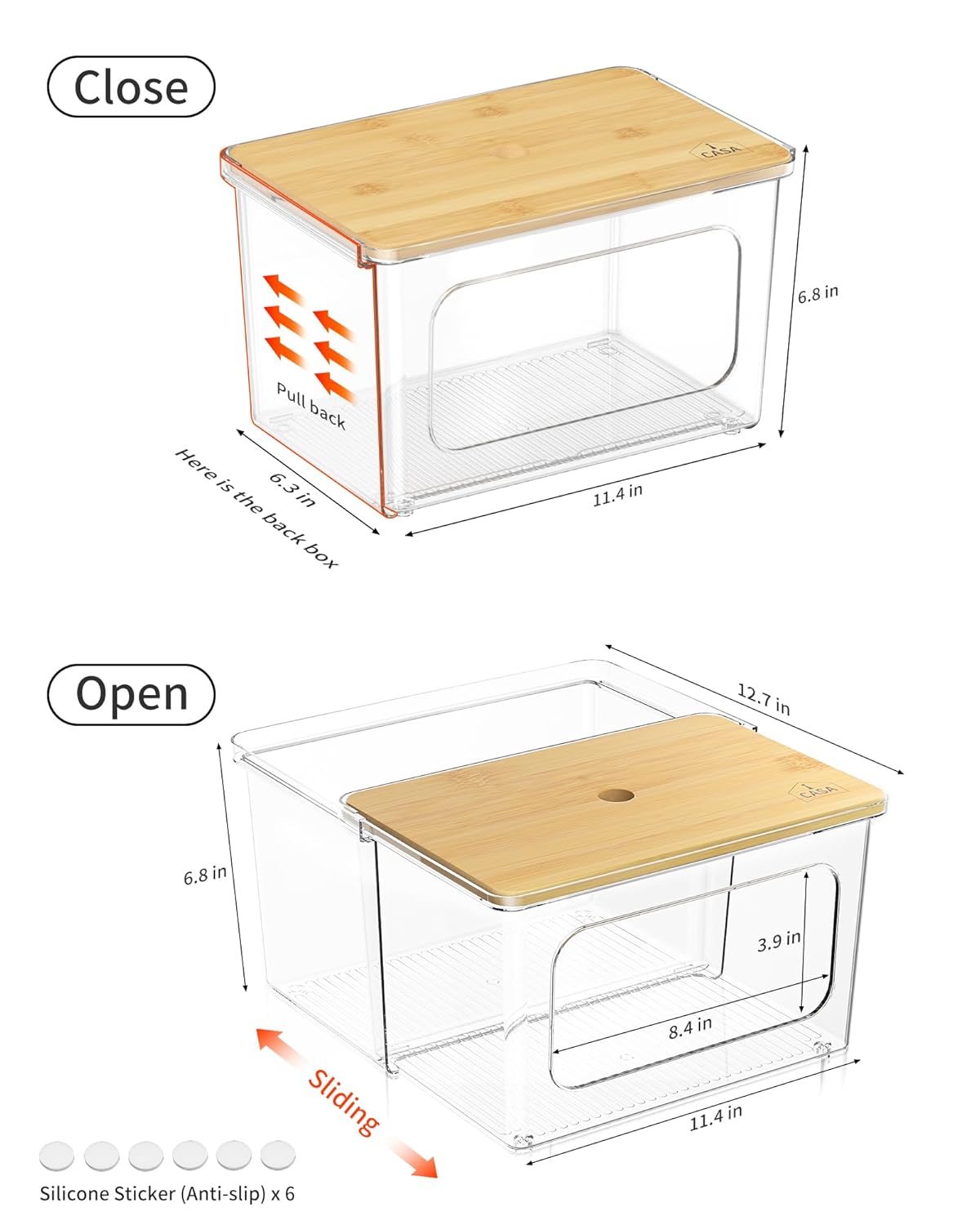 Trash Bag Dispenser Under Sink Organizer - 2 in 1 Trash Bag Holder Plastic Garbage Bags Dispenser Pods Container with Bamboo Lid, Pantry Organizers and Storage Kitchen Laundry Room Organization