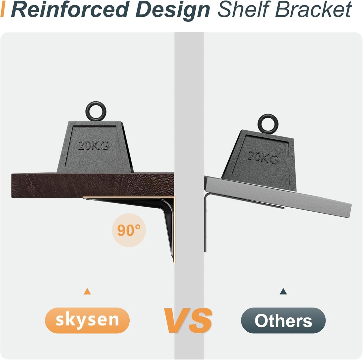 SKYSEN Floating Shelves for Wall Set of 6, 15.7in Wood Wall Shelf for Decor, Bathroom, Bedroom, Storage, Book,Kitchen, Living Room - Dark Brown(fs-40-d)