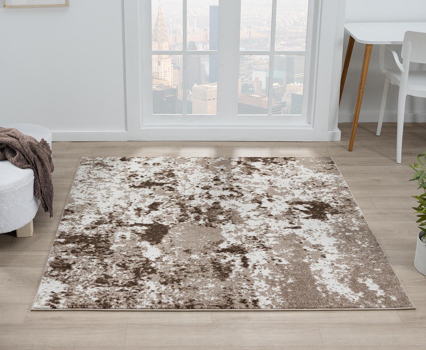 Keen Home Design Area Rugs - 10ft Round Non-Shedding, Abstract Rugs for Kitchen, Living Room, Bedroom, Dining Room, Entryway - Size: 10' Square, Multi