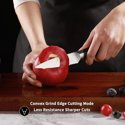 3.5 Inch Paring Knife Home Cooking Chef Gifts for Women Men: Small Sharp Kitchen Knife Ultra-Smooth Cutting Experience,Precision Cutting Kitchen Tool for Effortless Slicing,Peeling,and Trimming,Black