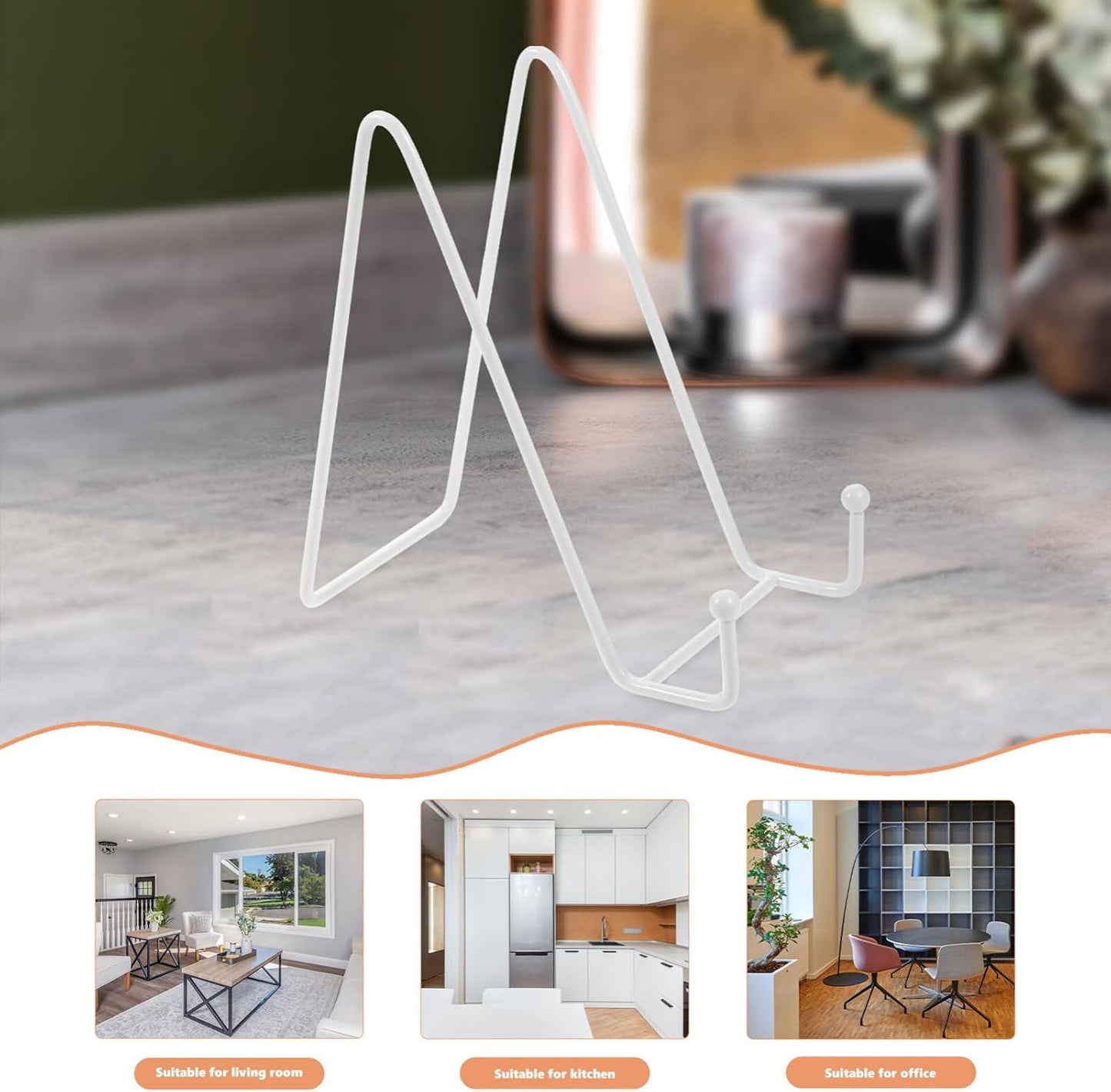 Alipis Plate Stands for Large Heavy Duty Display Metal Picture Frame Holder Stand Table Top Easels for Decorative Platter, Book, Plaque, Photo White