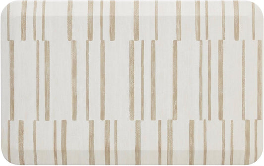 House of Noa Nama Standing Mat – Anti-Fatigue Cushioned Kitchen Mats for Floor | Ergonomic Bounce-Back Foam Kitchen Mats | Anti-Fatigue Mats for Kitchen & Standing | Nara Stripe Natural | 22" x 36"