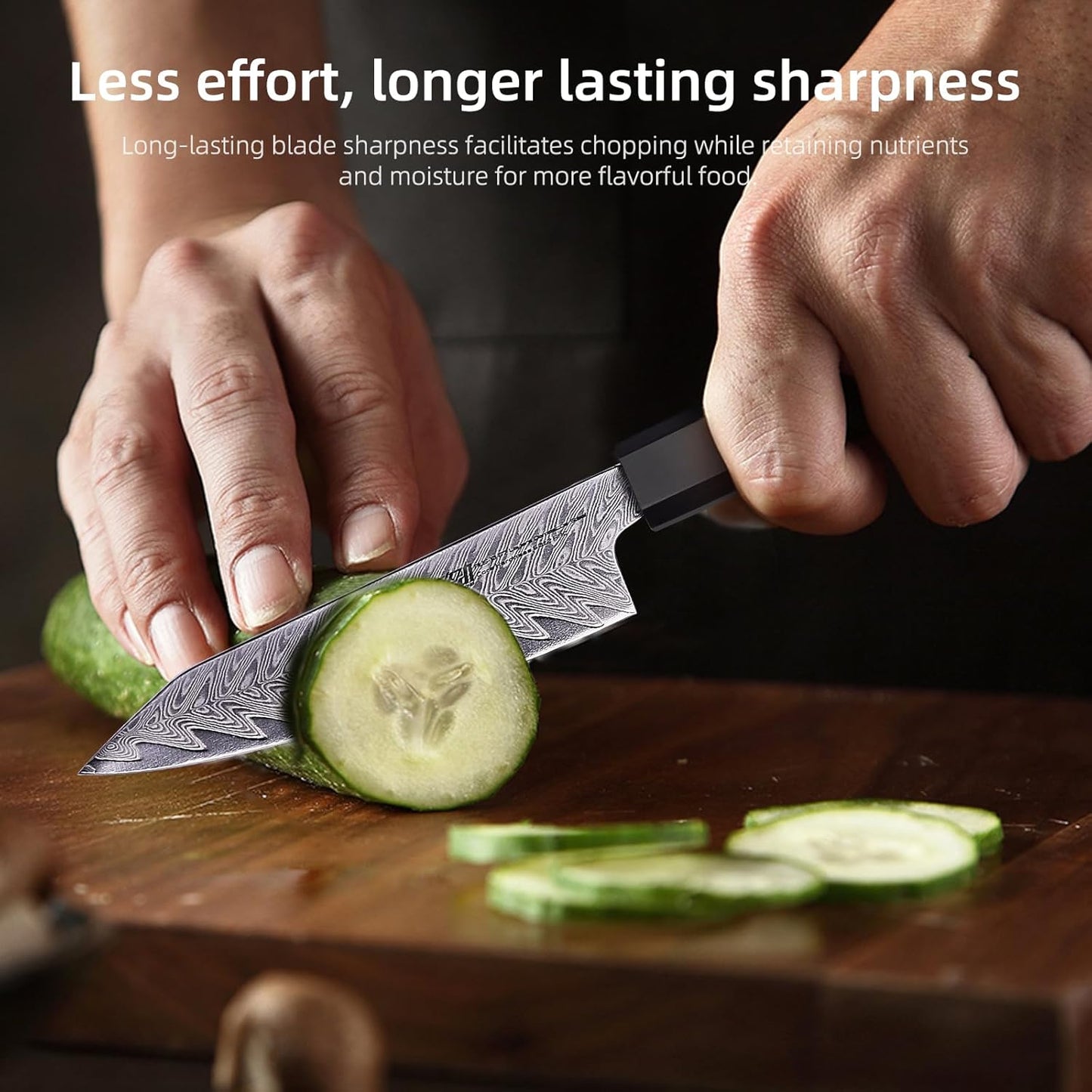 FINDKING 5 Inch Damascus Paring Knife, Compact and Versatile Blade for Fruit and Small Kitchen Cutting, Versatile Utility Pairing Knife, Portable for Travel, Picnic and Bar Use (Samurai Series)