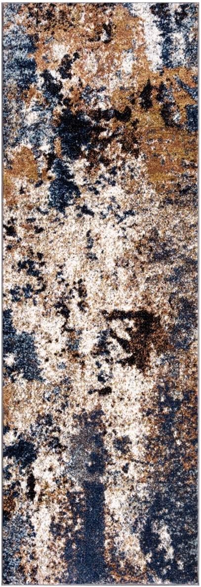 Keen Home Design Area Rugs - 2x16 Non-Shedding, Abstract Rugs for Kitchen, Living Room, Bedroom, Dining Room, Entryway - Size: 2'8" x 16', Multi