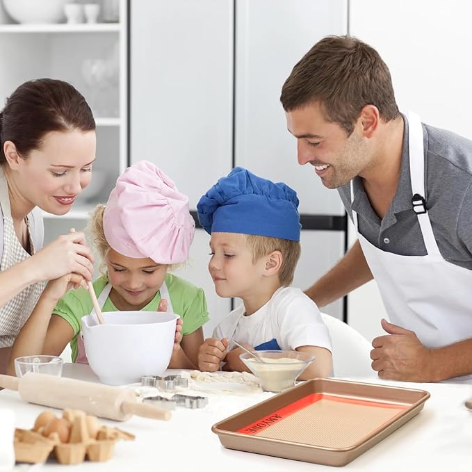 AMYONE Silicone Baking Mat for 1/8 Sheet Pan, Eighth Non-Stick Silicone Baking Sheet Liner for Cookie Macaron Bread Pastry, Food Grade Silicone Mat for 9 x 7-inch Small Toaster Oven Tray, 2 PCS