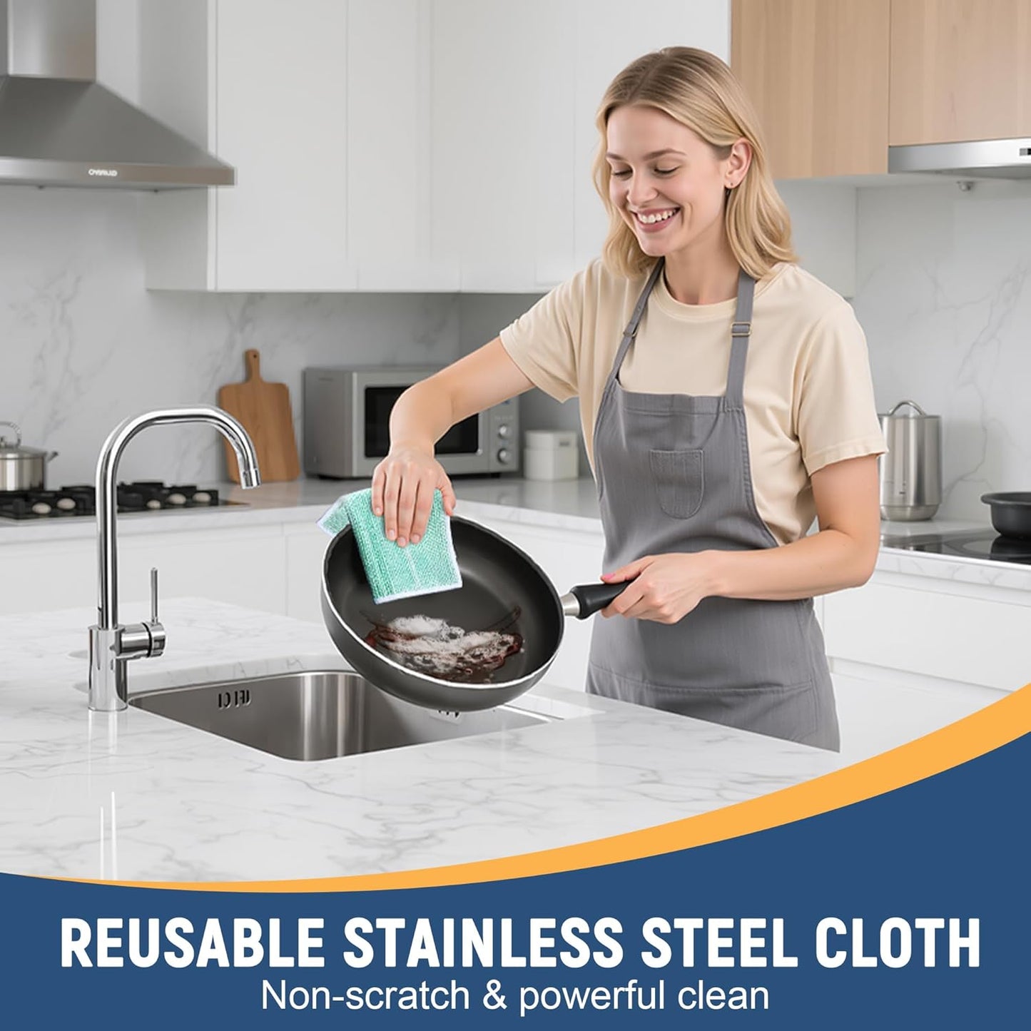 Double Side Non Scratch Wire Dishcloth 30pcs-Multipurpose Wire Dishwashing Rags Wire Mesh Cleaning Cloth,Kitchen Towels and Dishcloths Sets Microfiber Cloth for Cleaning Pans Sinks & Cookware