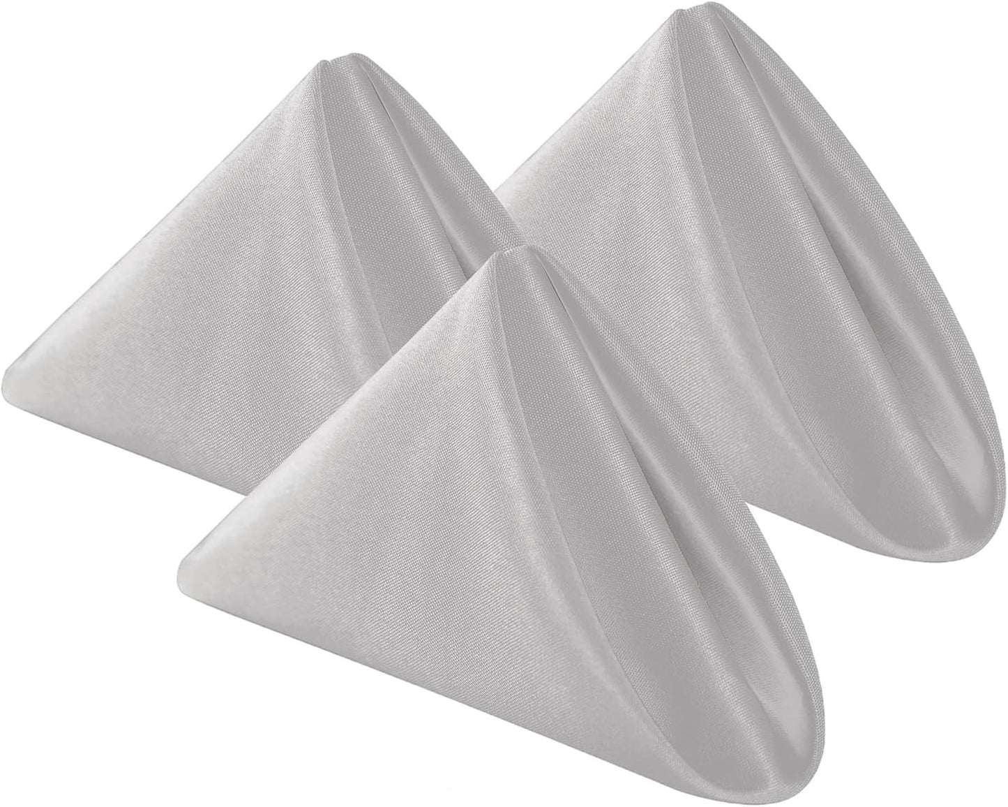 Bailarina Cloth Napkins Set of 80,17x17 inches Dinner Napkins Cloth Washable,Polyester Square Table Cloth Napkin Bulk with Hemmed Edges Ideal for Banquets, Parties and Weddings-Silver