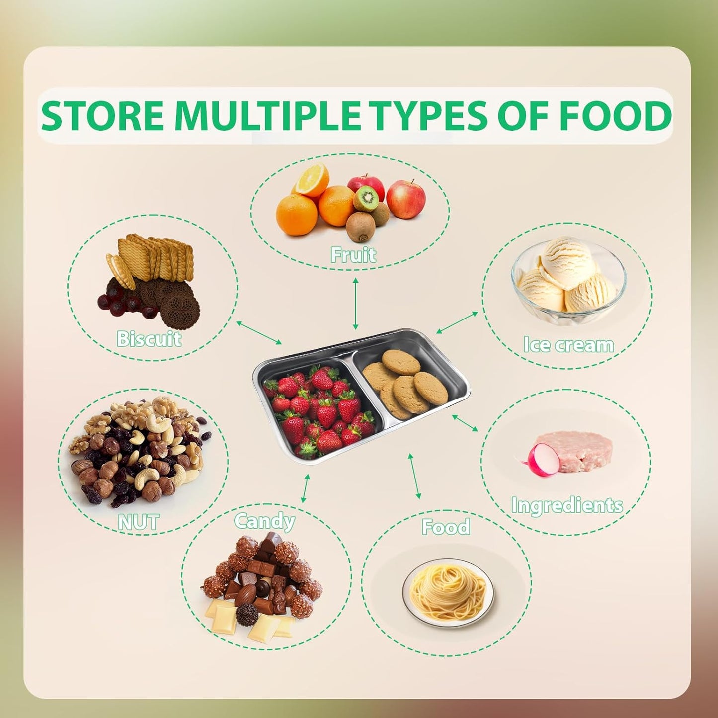 2 PCS stainless steel snack containers, reusable, travel container for condiments and sauces,Snack Containers