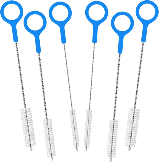 Straw Cleaner Brush 10 Inch, Straw Brush Cleaning with Big Circular Handle for Cleaning Stanley Tumbler, Water Bottle, Reusable Straws, Test Tubes, Sippy Cups, Various Teapots Kettles 6-Pack