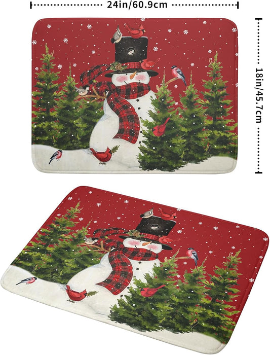 Christmas Tree Snowman Dish Drying Mats for Kitchen Counter 18×24 Inch Bird Snowflake Large Microfiber Drying Mat Kitchen Accessories Dish Rack Mat Drainer Pad Washable Absorbent