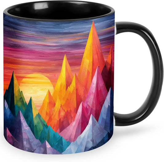 FyLybois Mountain Coffee Mug Ceramic Coffee Cup with Handle Microwave Safe for Home or Office Gifts for Women and Men