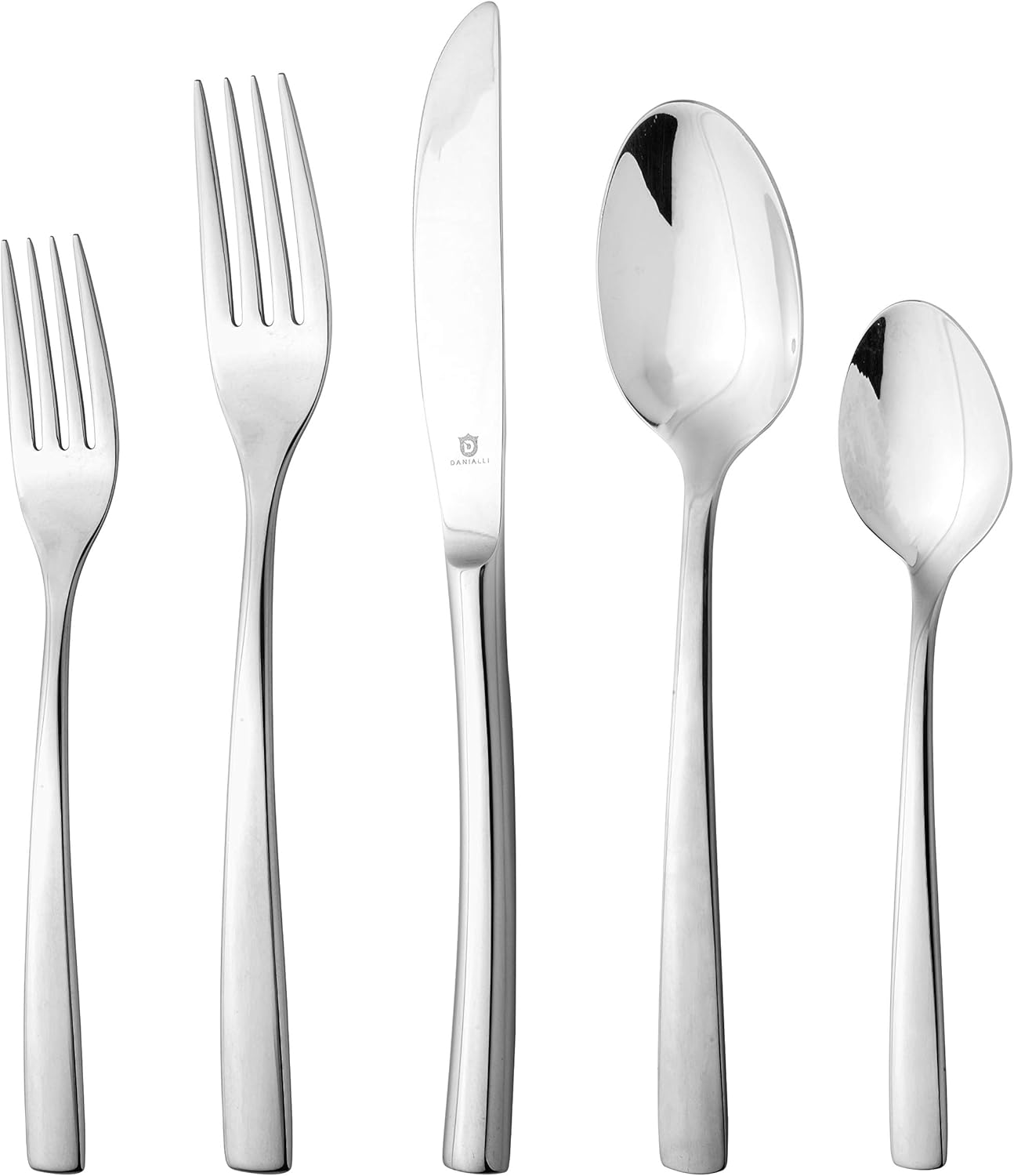 Modern Sleek Silverware Set - 18/10 Stainless Steel Flatware Set for Elegant Dining - Dishwasher Safe Cutlery Set -Built to Last Commitment (60-Piece)