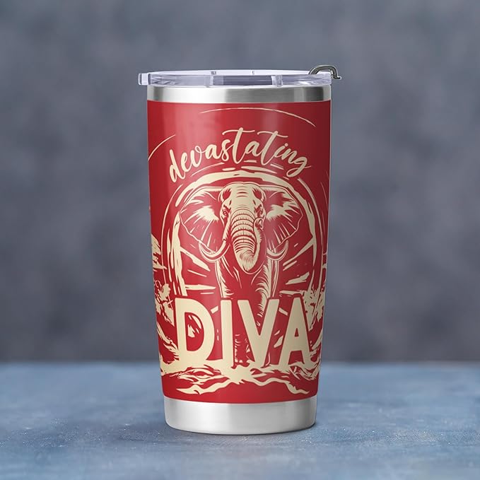 Delta Sigma Theta Sorority Paraphernalia - Official Vendor - 20oz Stainless Steel Insulated Sublimation Tumbler - Devastating Diva