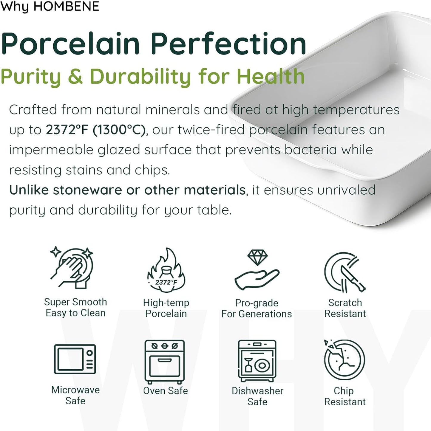 Baking Dish Set for 4, Ceramic Bakeware Sets with Handles, Casserole Dishes for Oven, Kitchen Decor, Microwave Oven Safe (1.2QT/2QT/3QT/4.2QT)