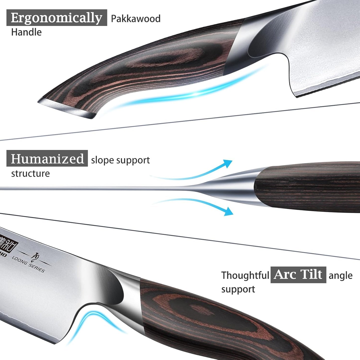 HOSHANHO 16-Piece Knife Set, Japanese High Carbon Stainless Steel Kitchen Knife Set, Ultra Sharp Chef Knife Block Set with Sharpener