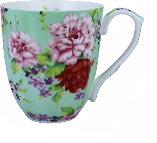 14oz Cute Coffee Mugs for Women Cute Mugs Bone China Floral Coffee Mug Teacups for Mom Women Birthday Gifts Christmas Gifts