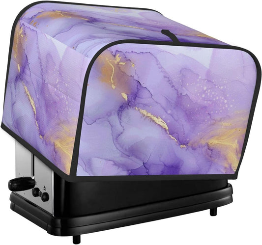 Toaster Cover 4 Slice Pastel Purple Marble Kitchen Small Appliance Covers with Pockets Dust and Fingerprint Protection