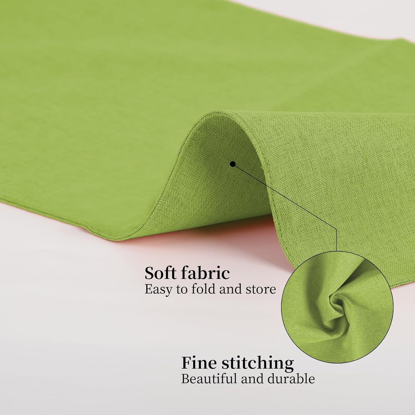 Placemats Set of 6 Linen Type Fabric Cloth Placemats, 19 x 13 Inch Double Layered Thick Wrinkle Free Heat Resistant Table Place, for Dining, Kitchen, Party (Green, 48 * 33cm)