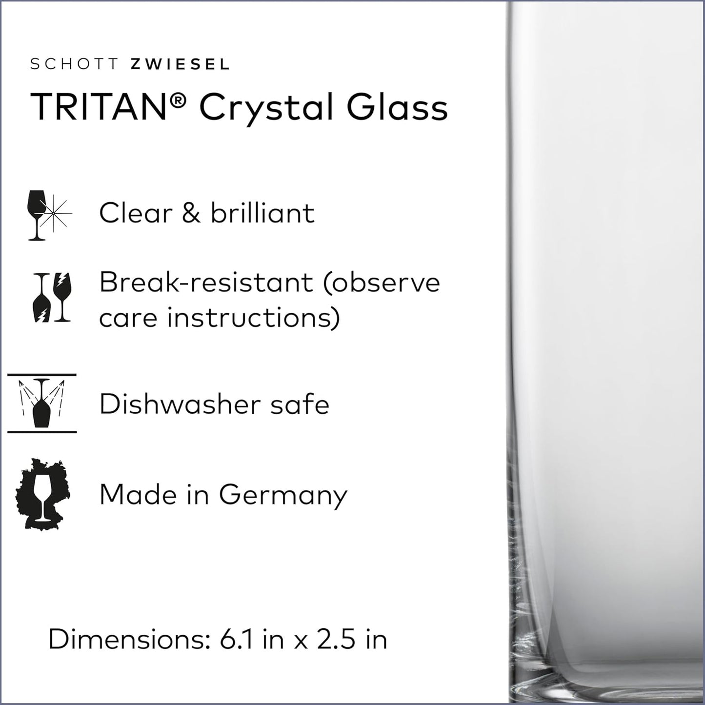 SCHOTT ZWIESEL Convention Longdrink Glass(Set of 6), Iced Beverage Glasses for Cocktails, Dishwasher-Safe Machine-Made Tritan Crystal Glasses, Made in Germany (12.5 Ounce)
