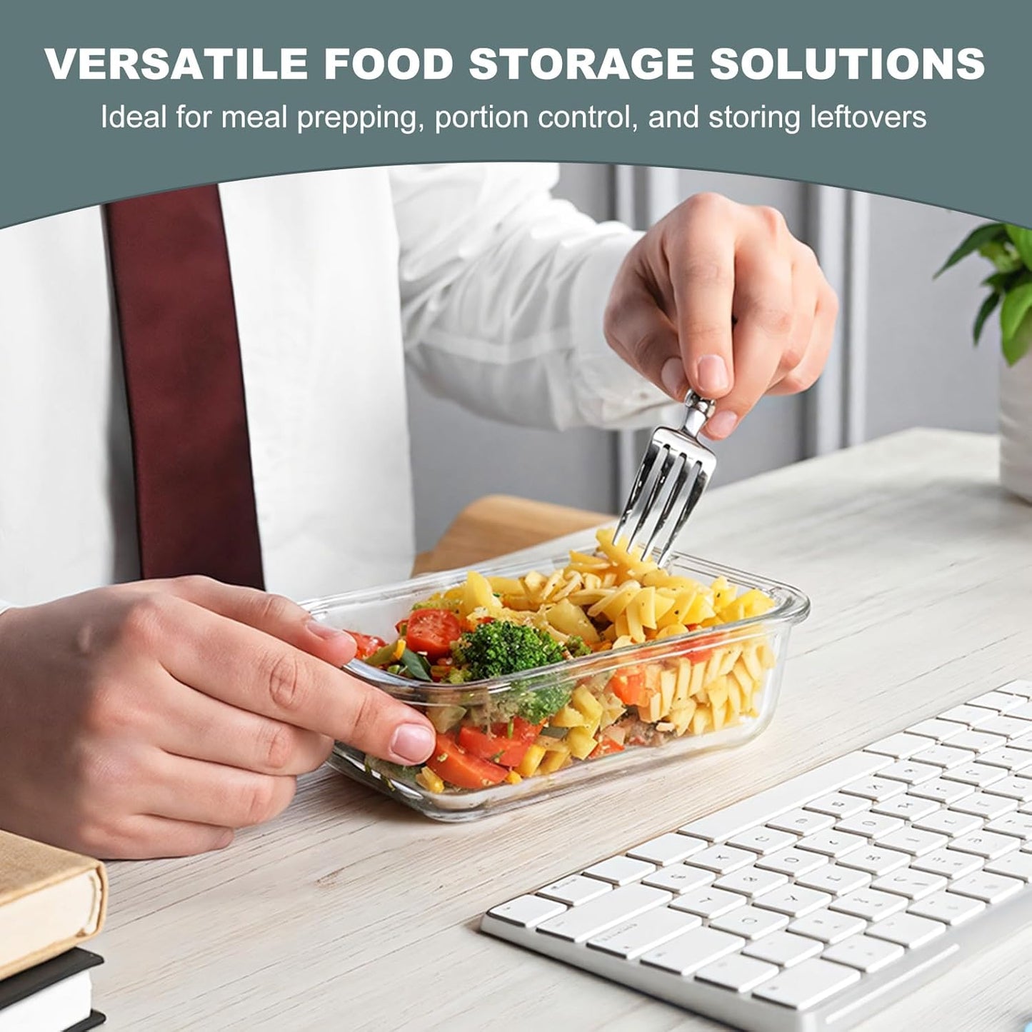 KOMUEE 30 oz 5 Pack Glass Meal Prep Containers, Glass Storage Containers with Lids - Dishwahser, Microwave, Oven and Freezer Safe, Green