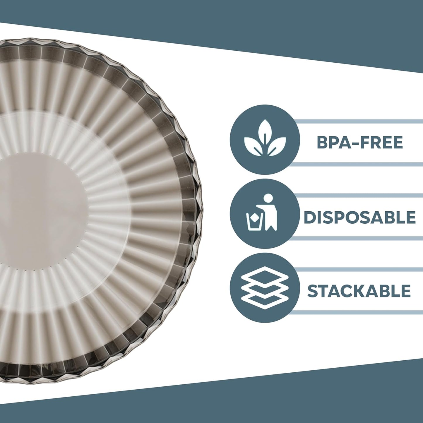 Exquisite Brown Plastic Bowls Disposable - 16 Oz - 20 Count - Disposable Soup Bowls - Great for Weddings Parties And Formal Occasions