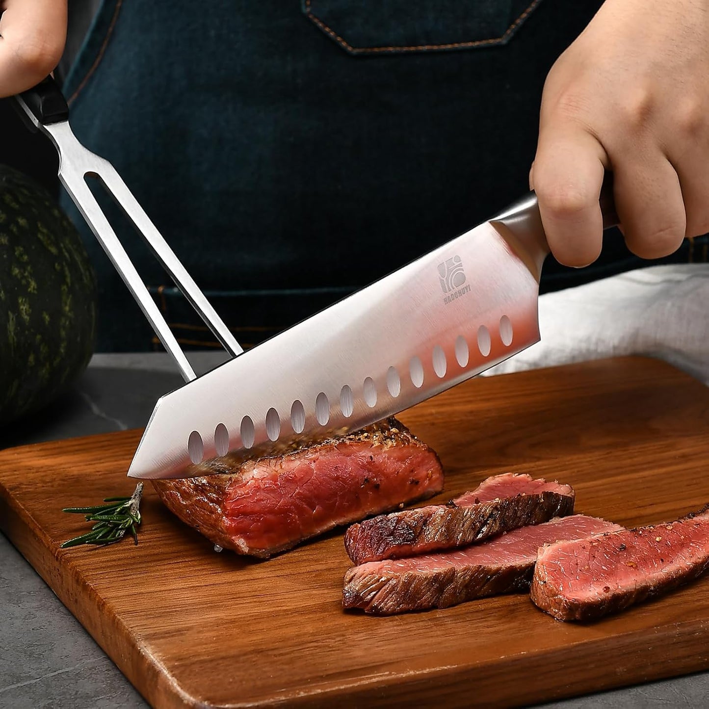 3-Piece Professional Chef Knife Set - Ultra-Sharp Kitchen Knives with Ergonomic Steel Handle, Ideal for Home, Outdoor, Camping, BBQ, and Gifts for Men