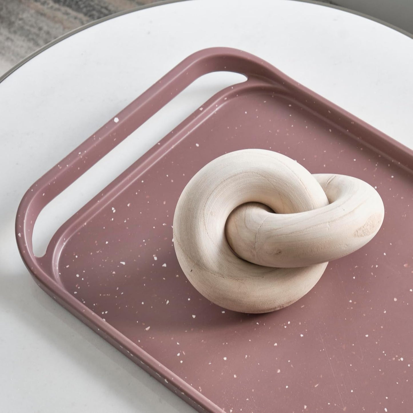 LINE+ARC Waterproof, Easy-to-Clean, 18"x12" Serving Tray Extra Large Handles (Mint) 100% Food-Grade Melamine for Breakfast, Dinner, Bed, Tea, Crafts, Decorative, TV, Couch, Outdoor, Patio