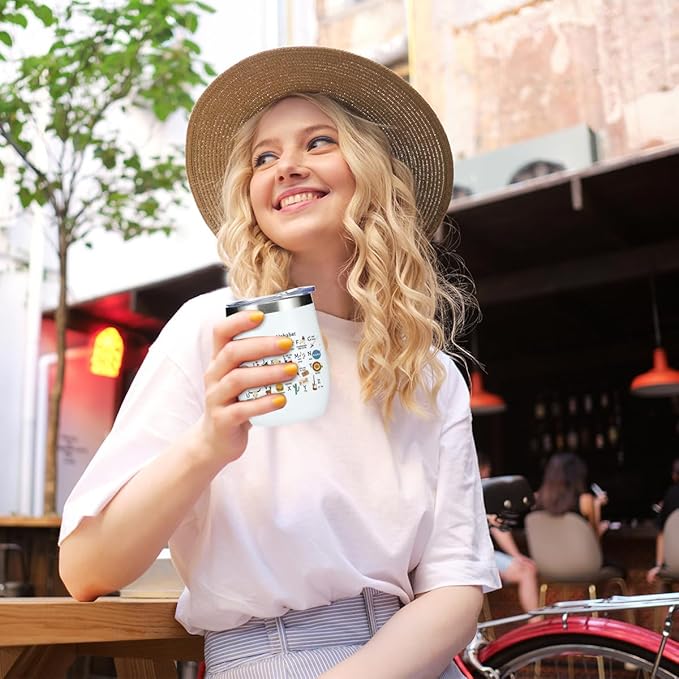 Cute Texas State Souvenirs Gifts Wine Tumbler,Texas Themed Gifts for Women Her Friend Coworkers Friendship Birthday Christmas Coffee Cup Insulated Stainless Steel 12oz Wine Glass with Lid, Straw