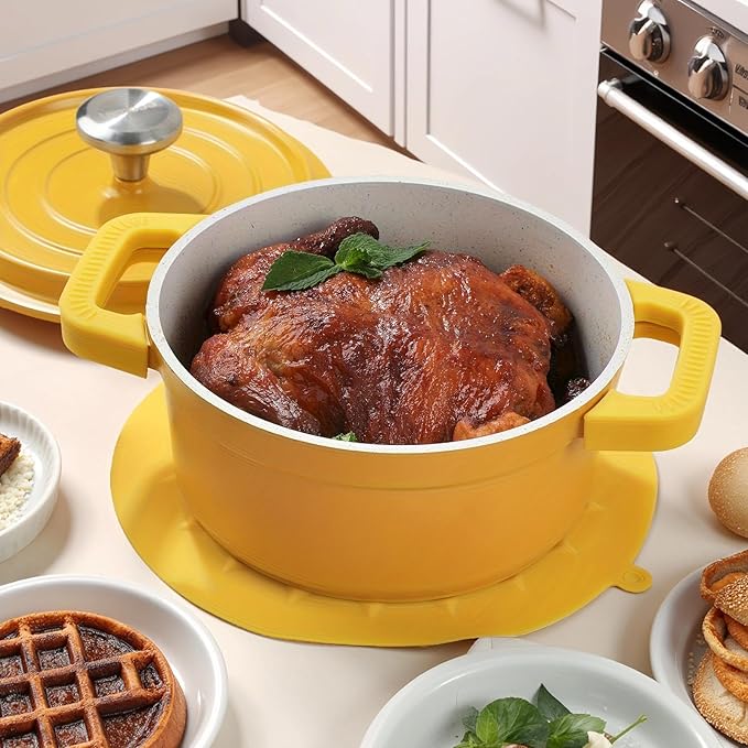 small soup pot with lid,2.6 Quart Granite Casserole Small Soup Pot Pasta Cooking Pot,Dual Handles, Small-Duty Cookware for Braising, Cook soup