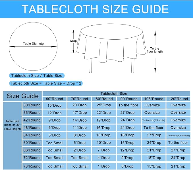 JIUZHEN Round Textured Table Cloth Linen Wrinkle Free Stain Resistant Farmhouse Decorative Circular Tablecloth for Kitchen, Dining, Party, Wedding, Outdoor Use (45 Inch Round,Khaki)