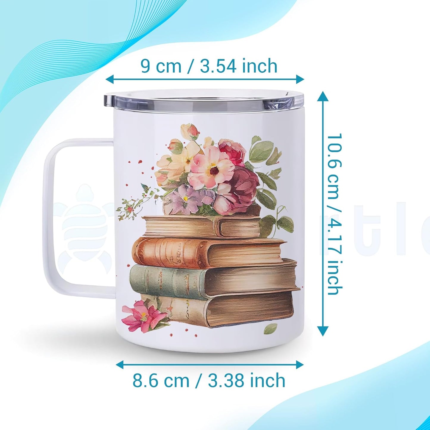 Hyturtle Book Cup Gifts For Book Lovers - Just A Girl Who Loves Books Coffee Mug Stainless Steel 12oz - Reading Gift For Bookworm, Librarians, Readers - Birthday Christmas Gift For Women, Her, Girls