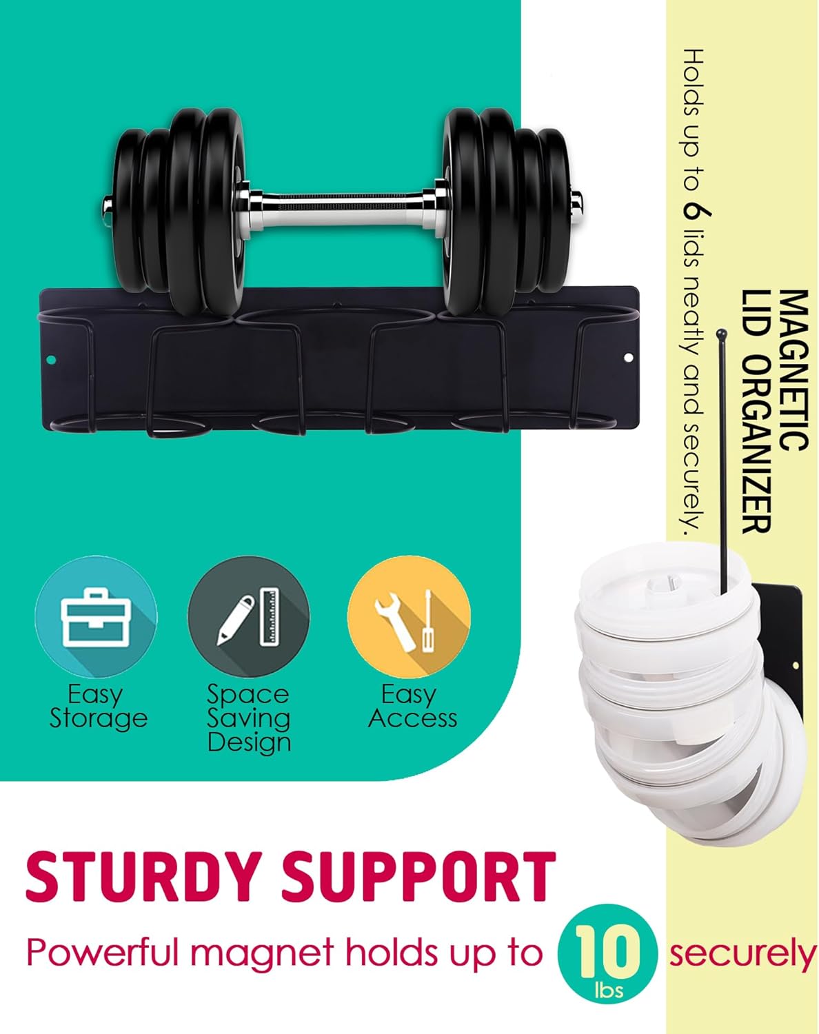 Magnetic Tumbler Holder for Stanley, Magnetic Cup Organizer for Refrigerator, Compatible with Stanley 30oz & 40oz Tumblers, Water Bottle Magnetic Rack (Grey, 6 Tumblers& 2 Lid Holder)