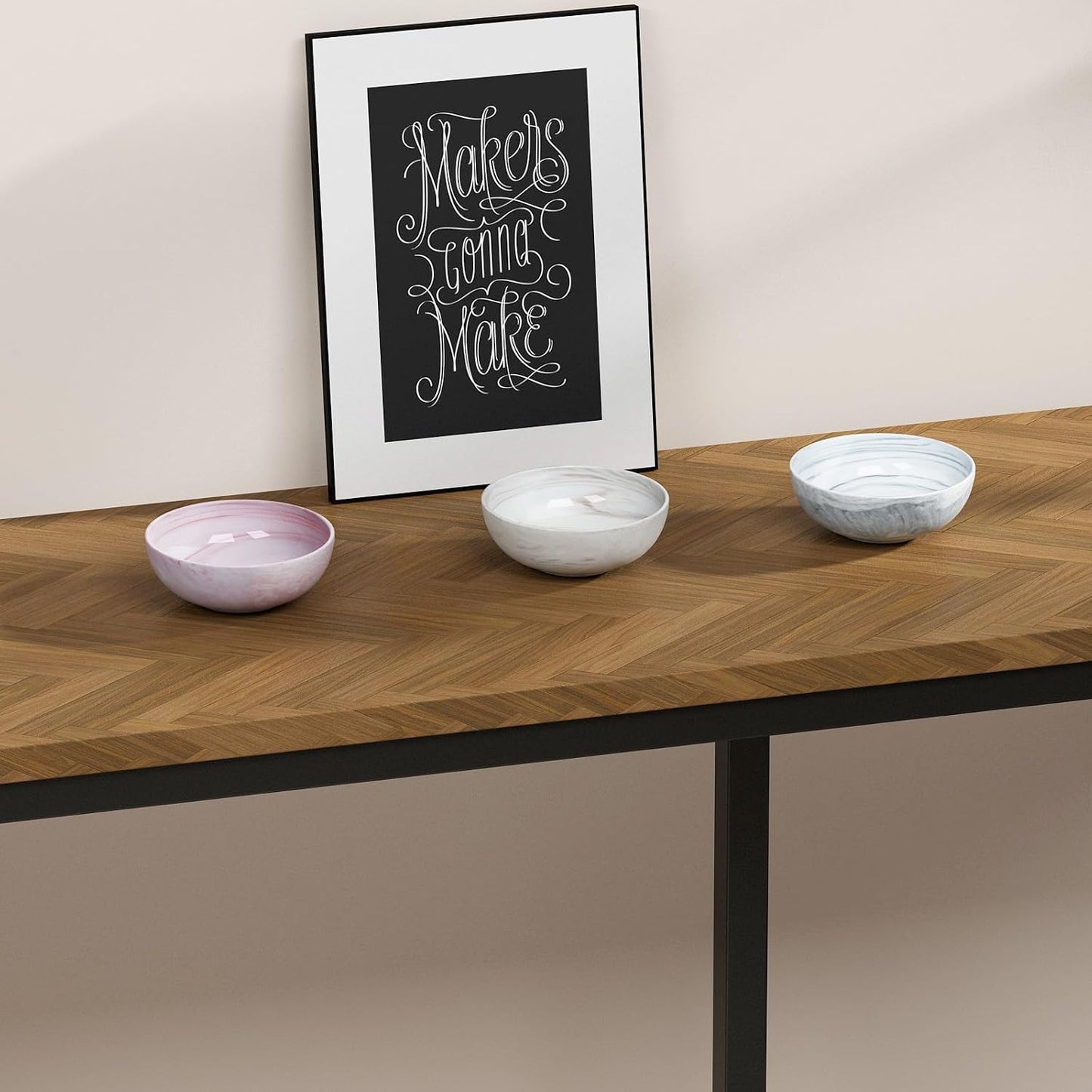 Marble-patterned Ceramic Candy Dish Small Candy Bowl for Office Desk Modern Home Decor Decorative Bowl, Pink