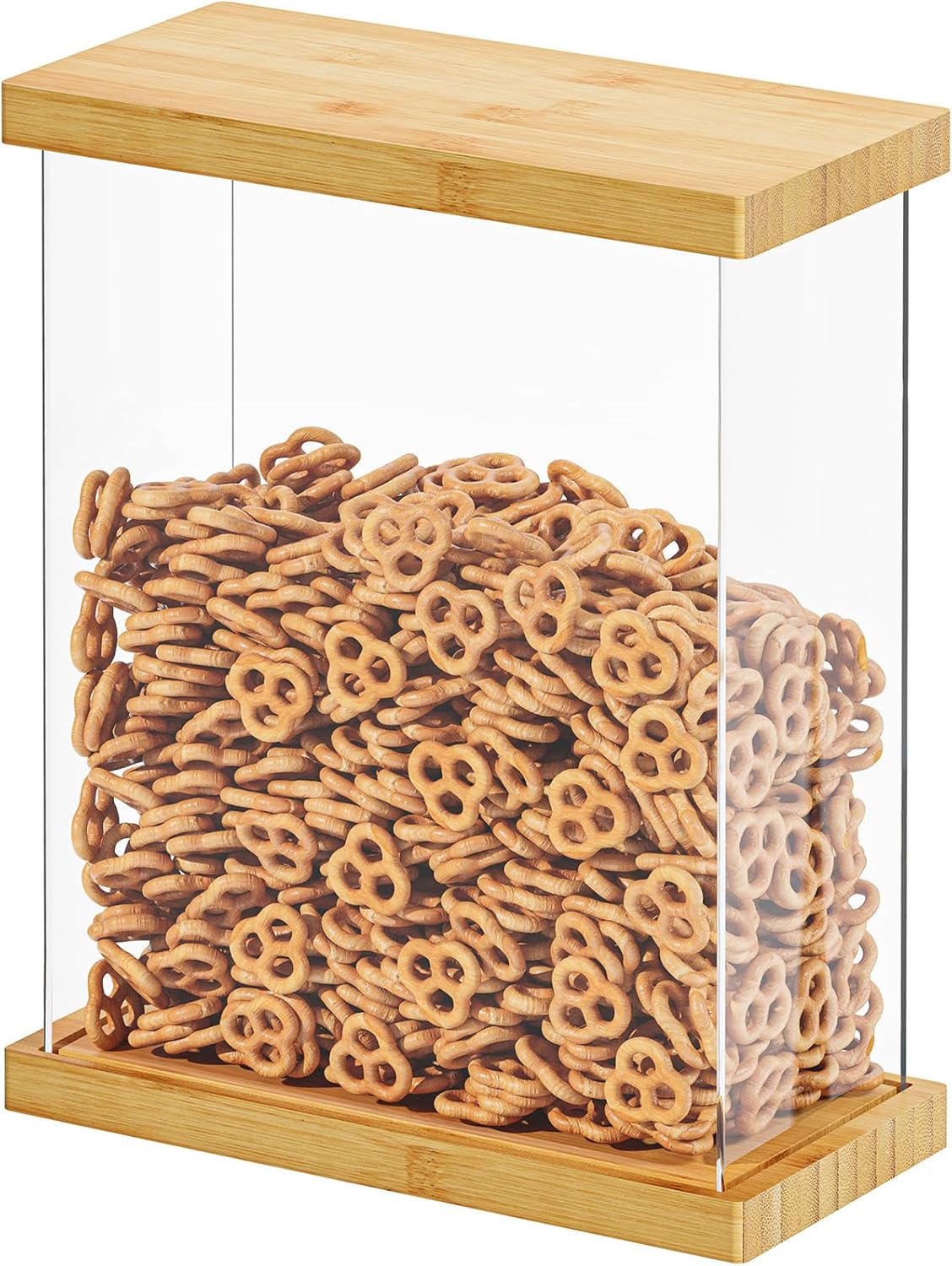 SpaceAid Bamboo Food Storage Container - Airtight Cereal Containers with Lids, Kitchen Cereal Canisters Pantry Organizers and Storage for Rice, Flour, Coffee, Snack, Small 1 Pack