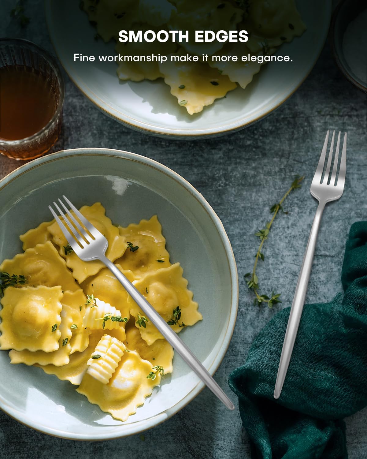 EUIRIO 60-Piece Matte Silverware Set for 12, Stainless Steel Flatware Set, Modern Brushed Thick Cutlery Set with Spoons Forks and Knives, Utensil Sets for Home Kitchen Hotel, Dishwasher Safe