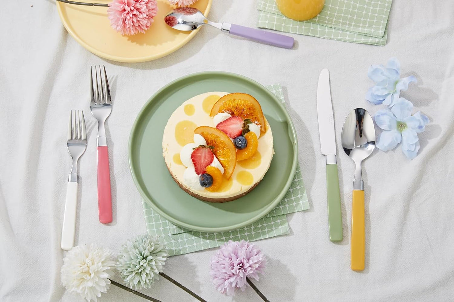 ANNOVA Silverware Set Stainless Steel Colorful Tableware Kitchen Flatware Set Utensils, Includes Dinner Knives, Forks, Spoons, Salad Forks & Dessert Spoons (Mix, 20 Pieces)