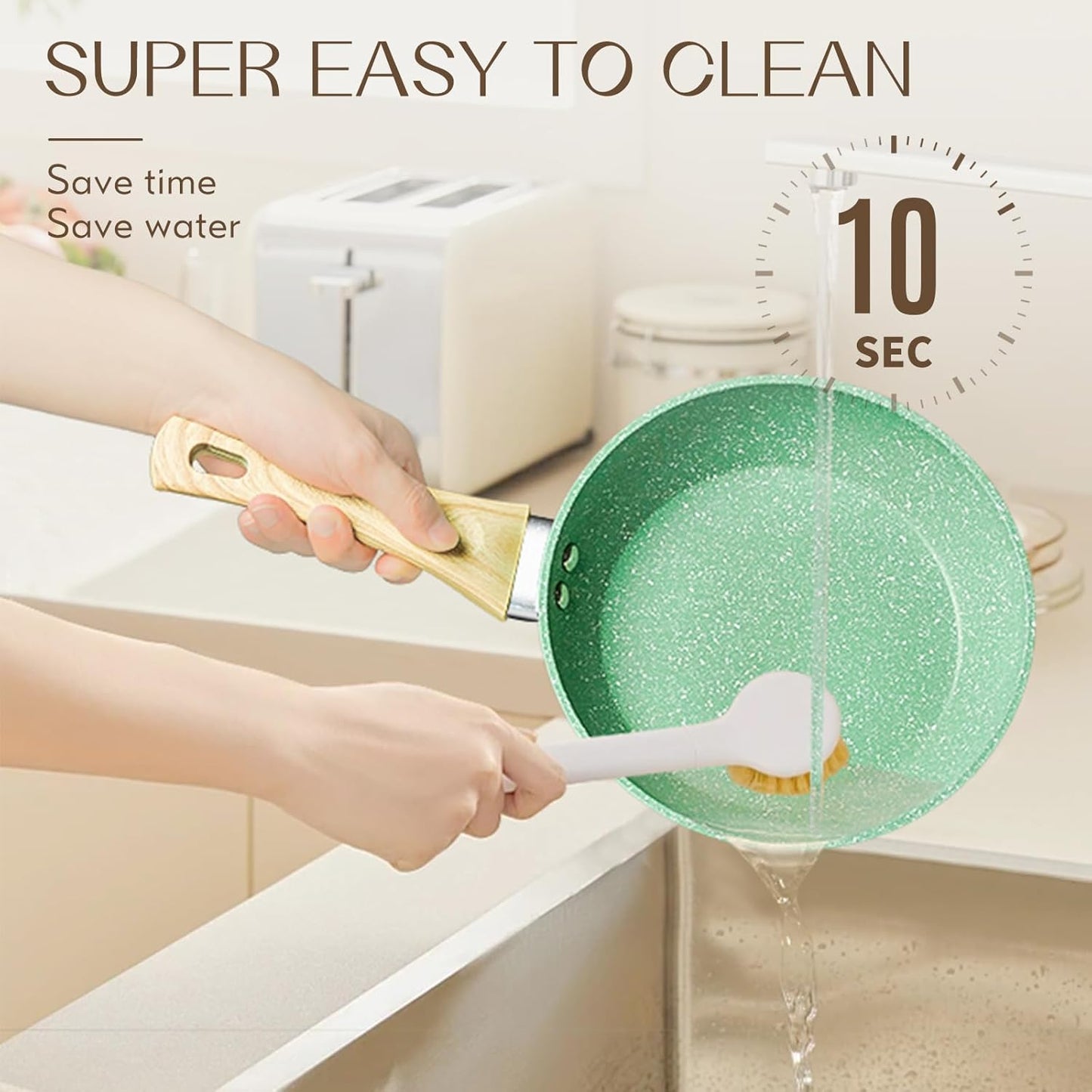 Innerwell Nonstick Frying Pan Skillet, 8 Inch Non Stick Egg Pan Omelet Frying Pans 100% PFOA-Free, Non-Toxic Healthy Cooking Pan, Induction Compatible