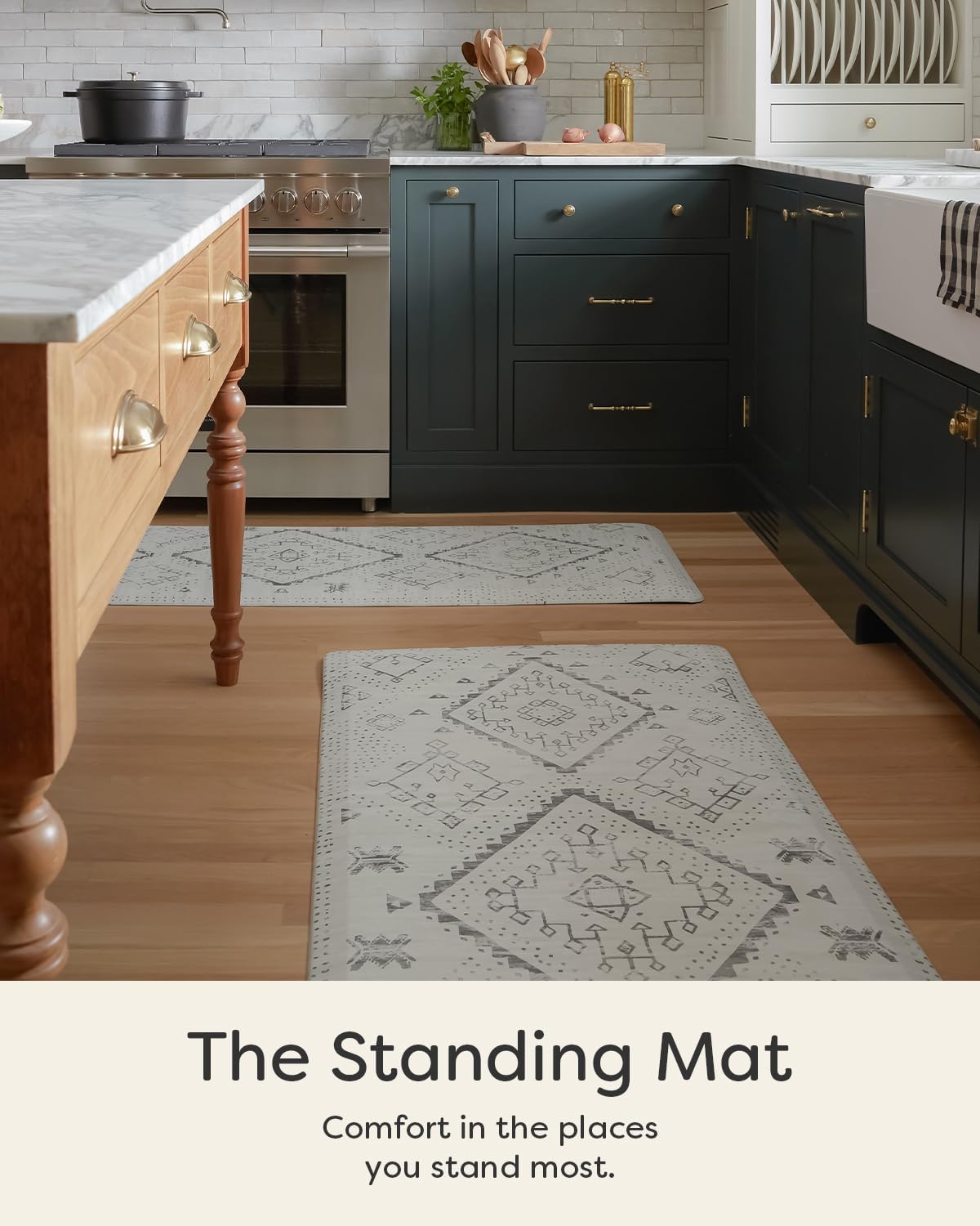 House of Noa Nama Standing Mat – Anti-Fatigue Cushioned Kitchen Mats for Floor | Ergonomic Bounce-Back Foam Kitchen Mats | Anti-Fatigue Mats for Kitchen & Standing | Ula Avalon | 30" x 72"